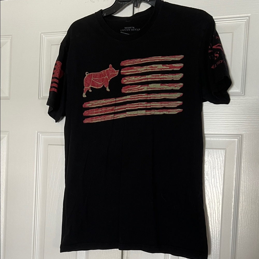Grunt Style Black Tee with Red Graphic